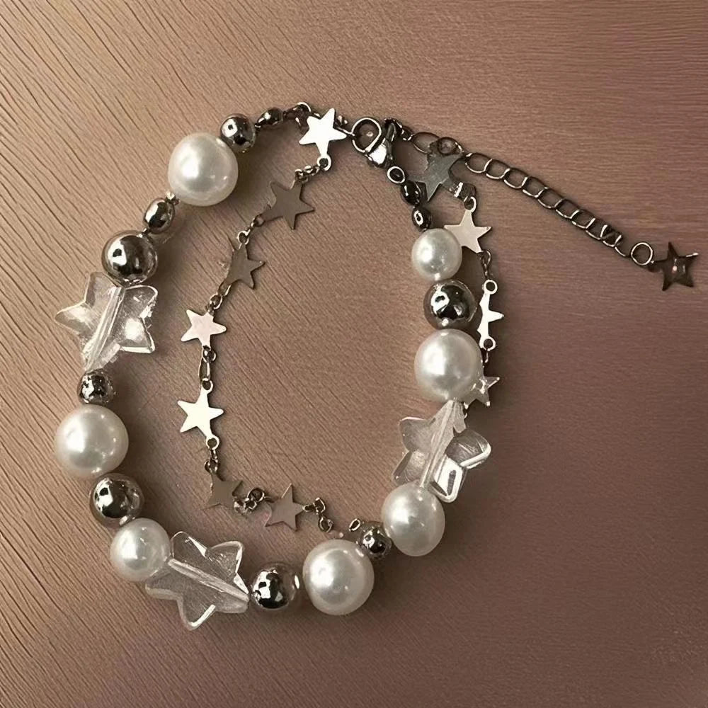 Crystal Star Pearl Bracelet