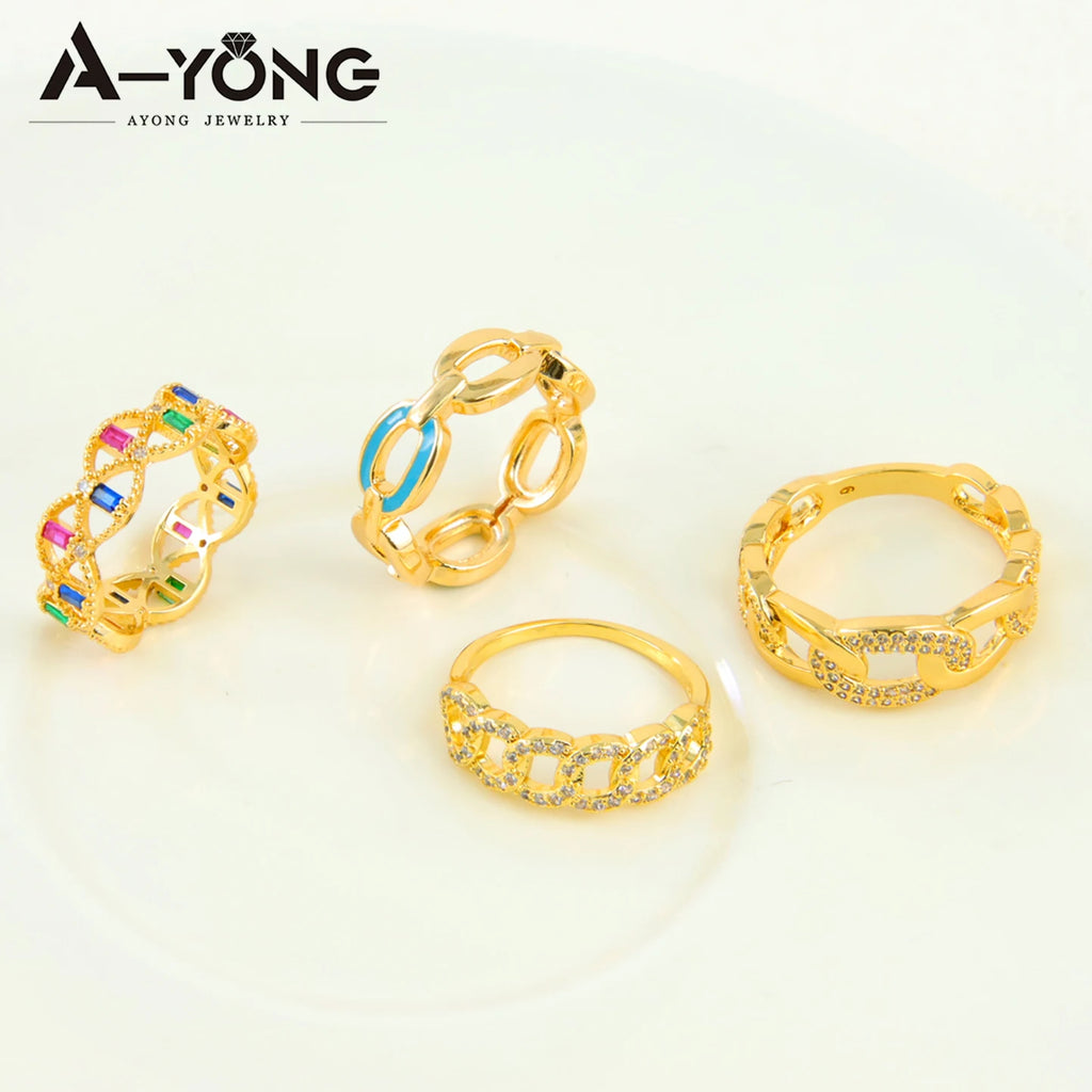 Gold Zirconia Cocktail Ring