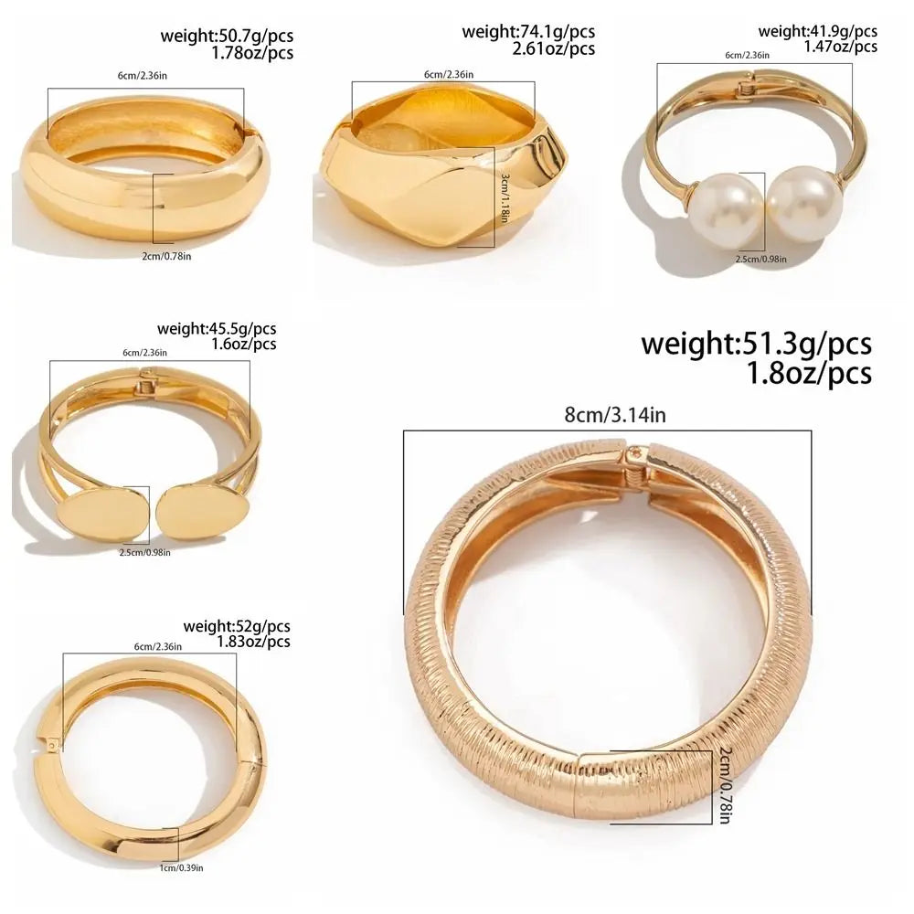Punk Gold Bangle Bracelet