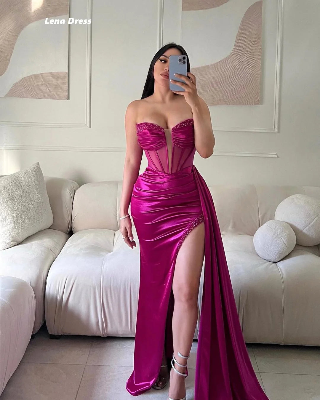 Women Satin Evening Dress
