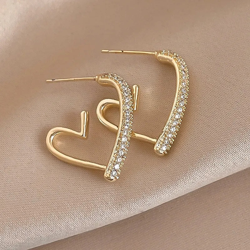 Crystal Heart Drop Earrings