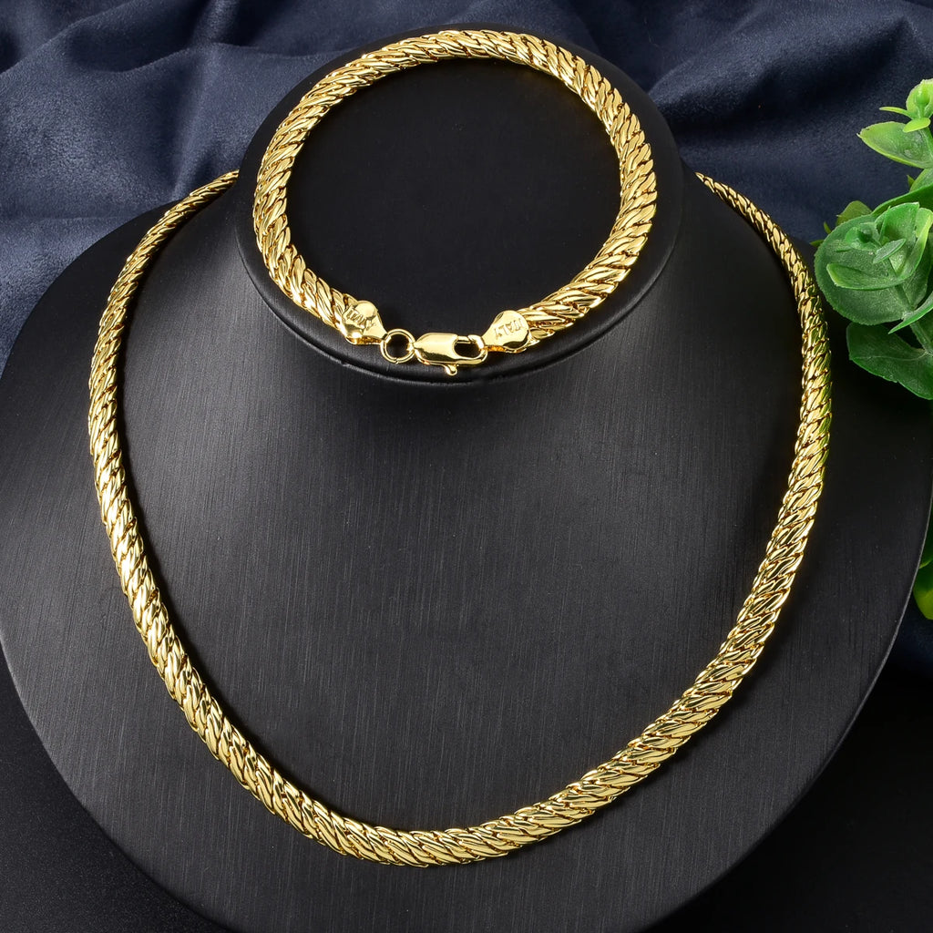 Hip Hop Chunky Chain Set Gold Layered Necklace