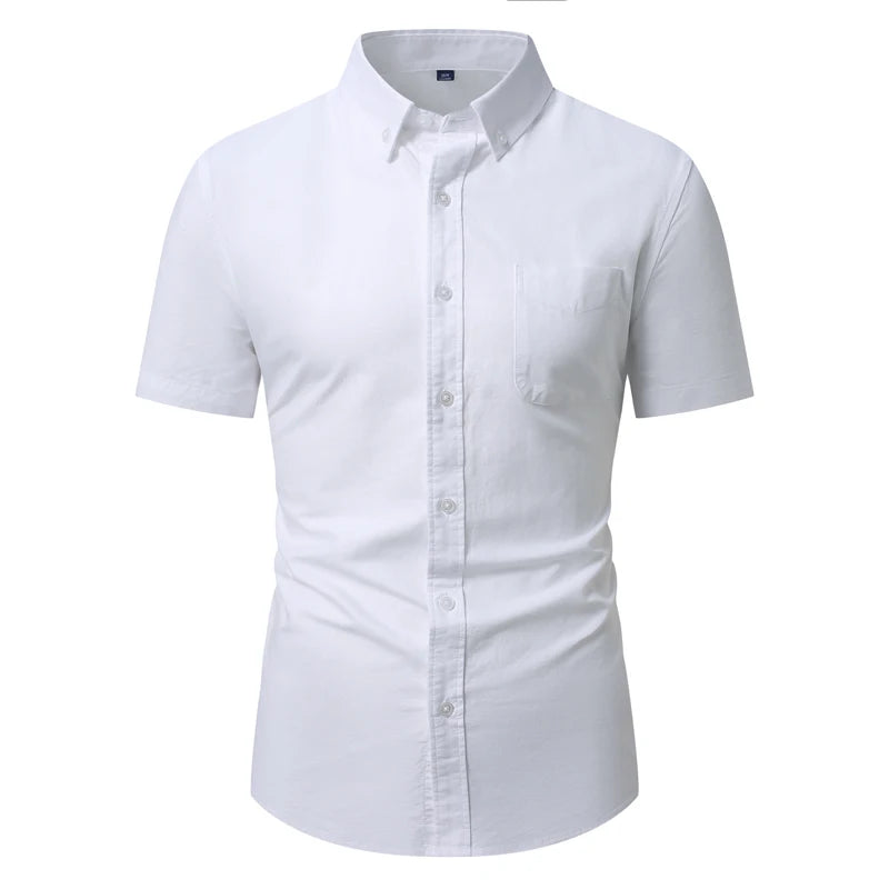 Men Oxford Short Sleeve Shirt