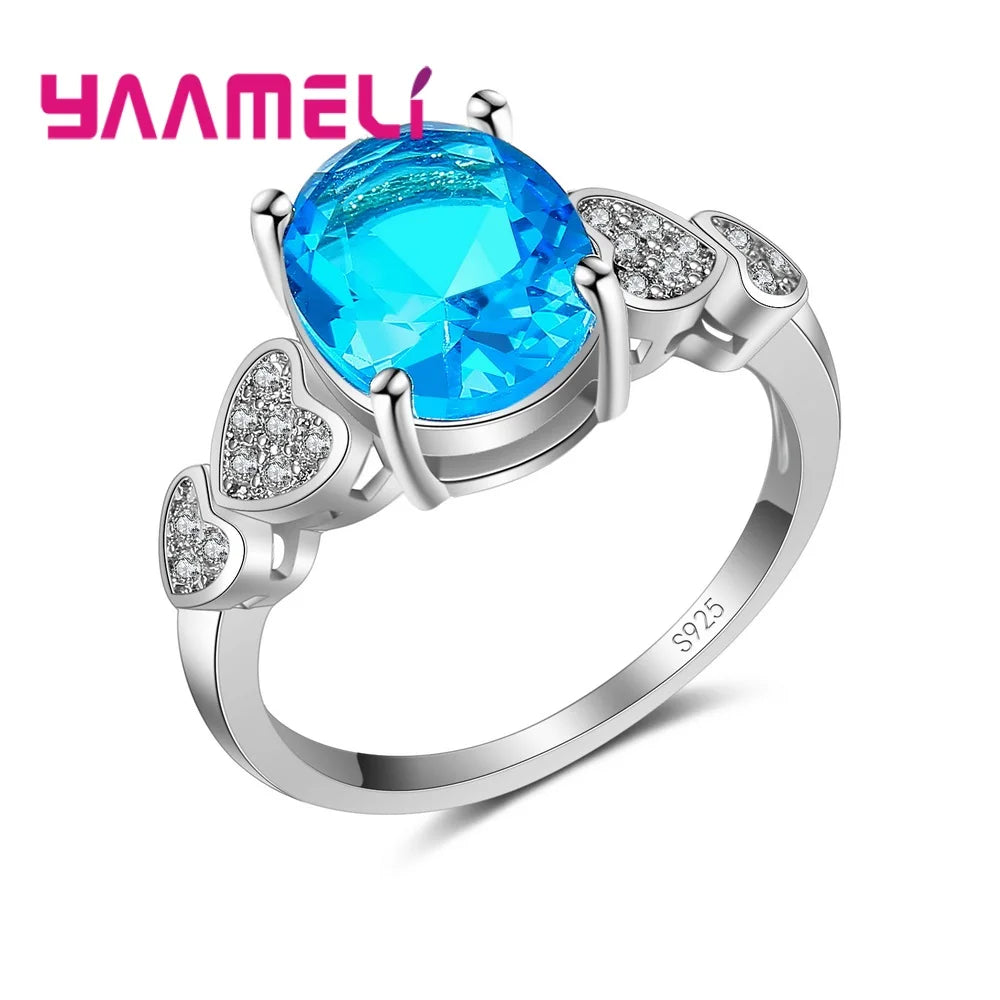 Blue Sterling Silver Ring
