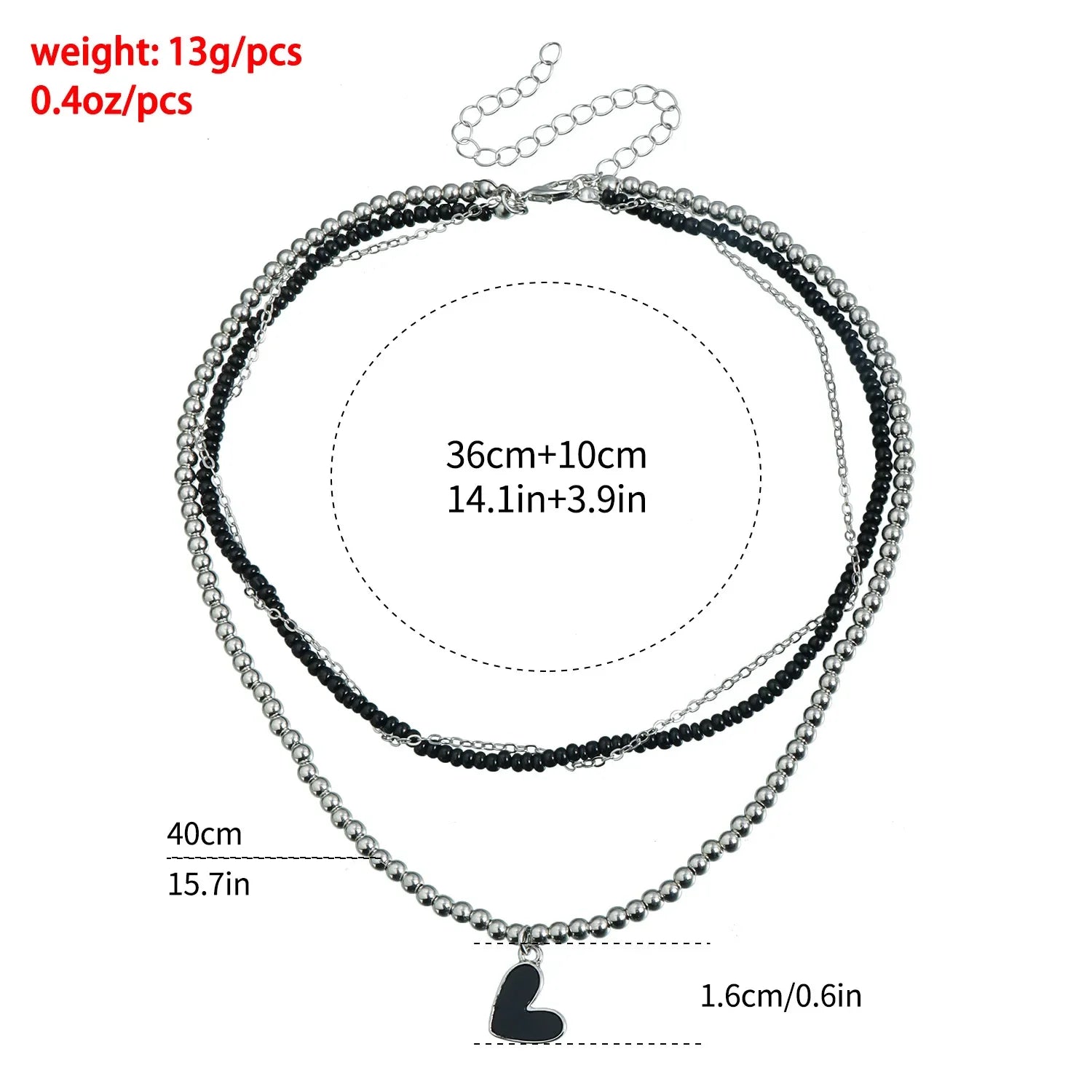 Layered Heart Pendant Necklace